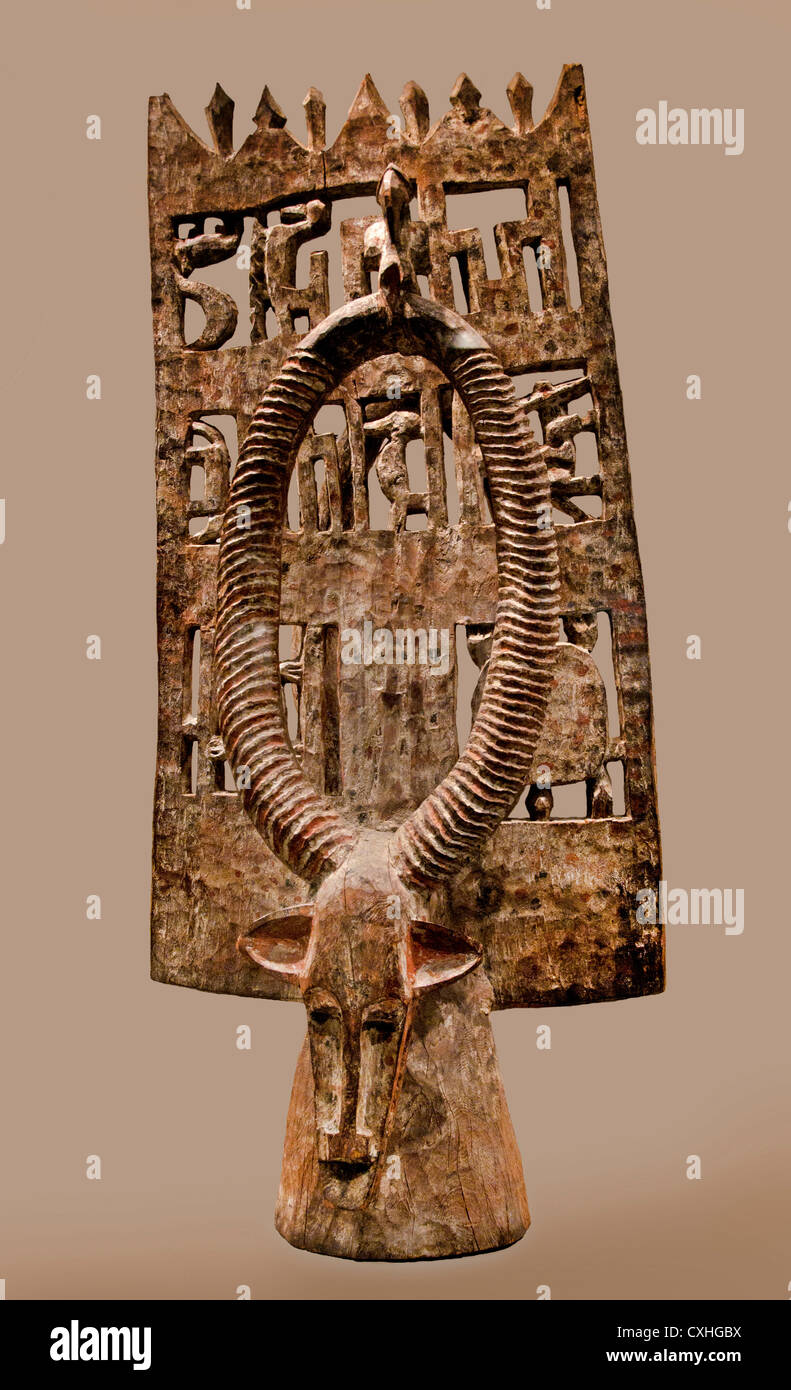 Traditional Senufo bush cow headdress 19th-20th cent detailed openwork ...