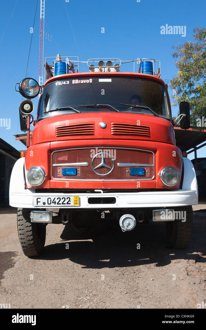 Vintage 1960s Mercedes 1113 fire truck still in front line service