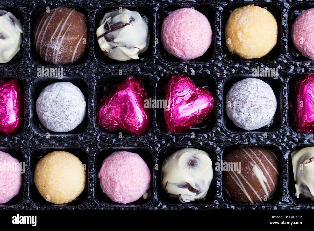 Assorted luxury chocolate pattern Stock Photo Alamy