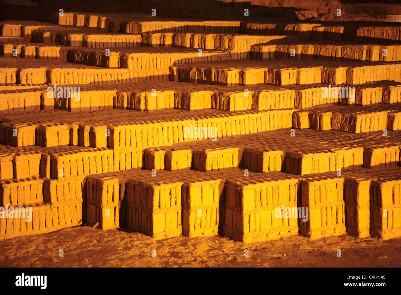 Huaca Pucllana pyramid, Lima, Peru Stock Photo