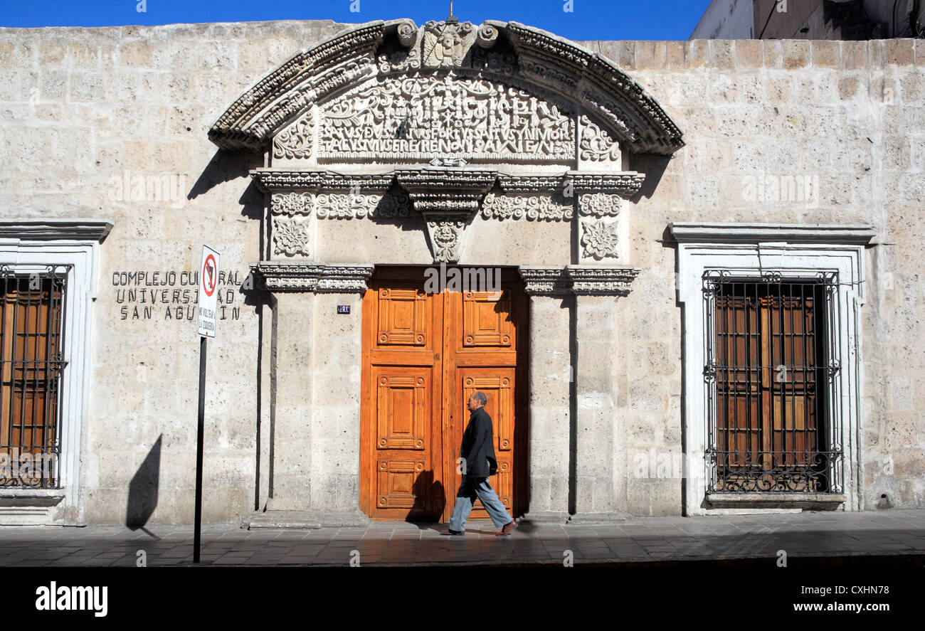 18th century portal, Arequipa, Peru Stock Photo