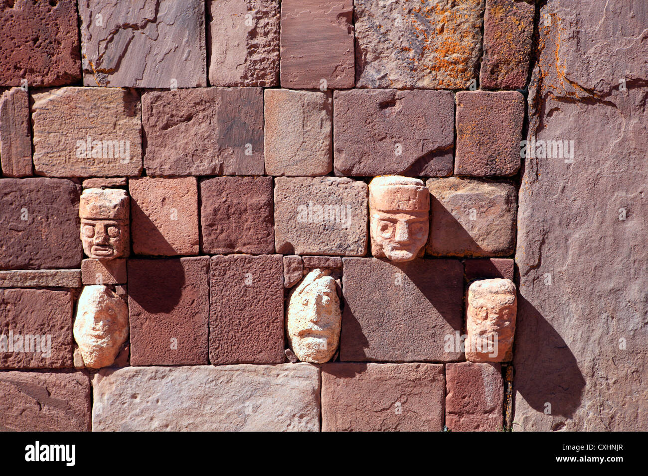 Temple Kalasasaya, Tiwanaku, Pre-Columbian archaeological site, Columbia Stock Photo