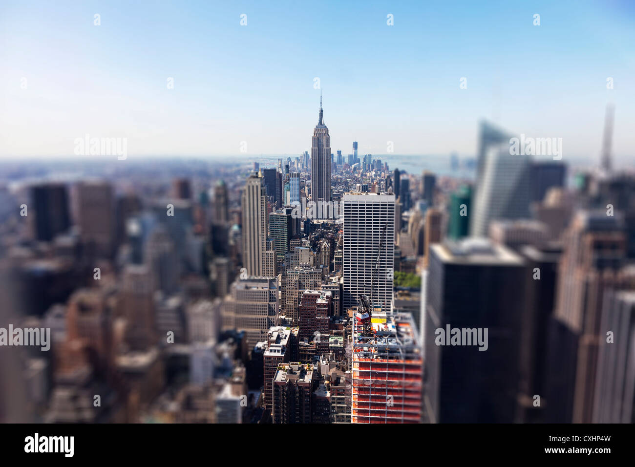 Selective focus on Empire State building New York City, NYC, NY, America Stock Photo
