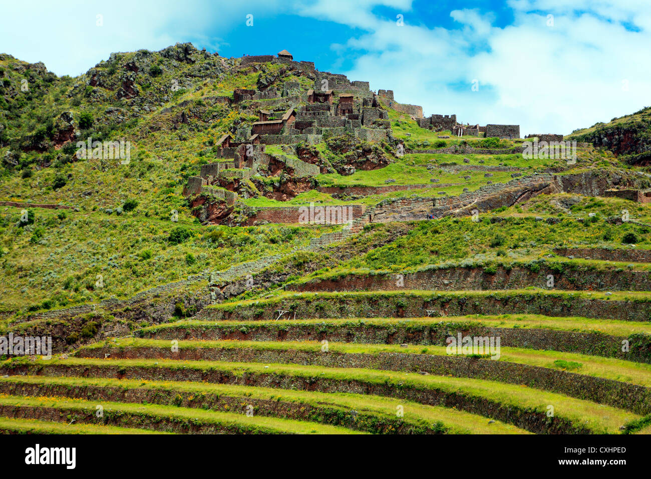 Pisac, archaeological site, Sacred valley, Cuzco, Peru Stock Photo