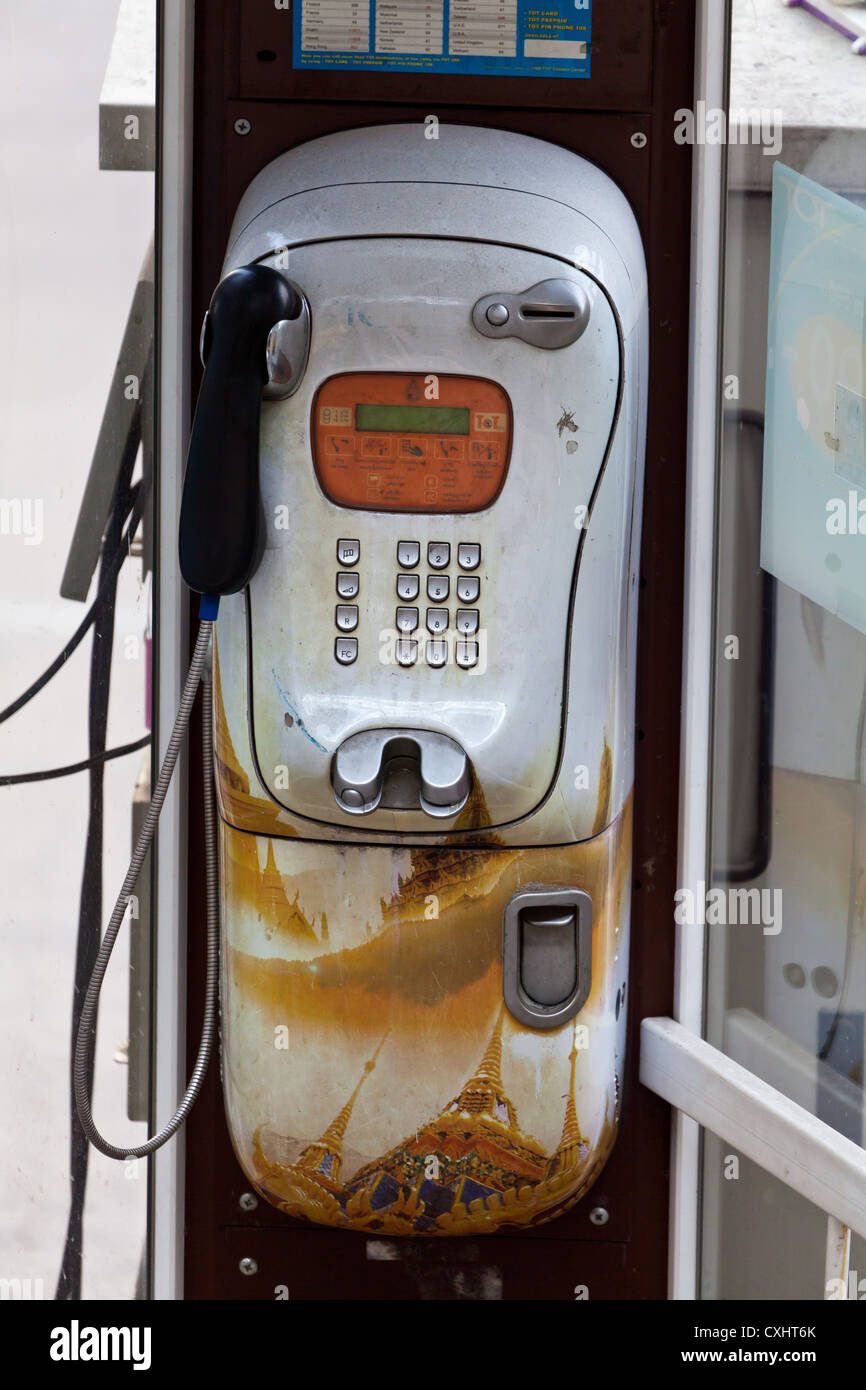 Telephone in Chiang Mai Stock Photo