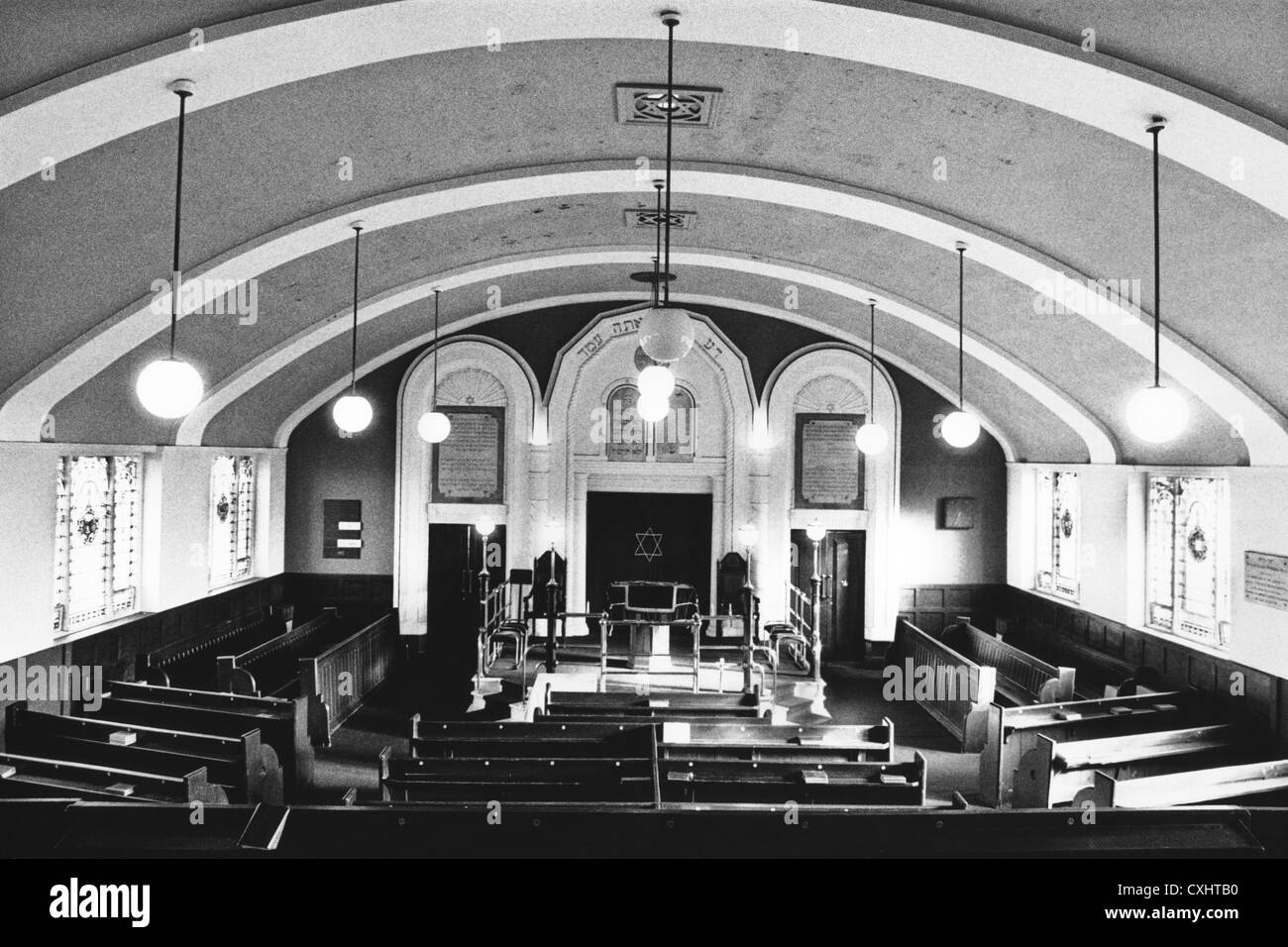 Interior of Synagogue 1980s Newport Gwent South Wales UK Stock Photo