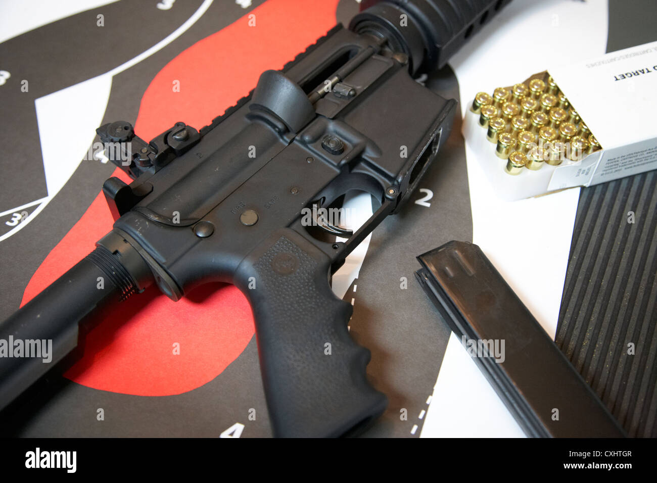 ar-15 semi automatic rifle at a gun range in florida usa Stock Photo
