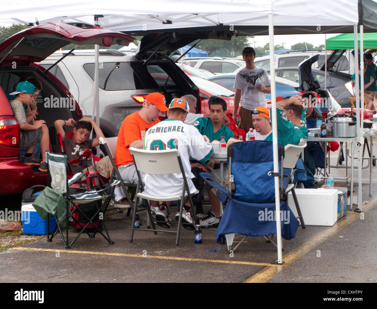 tailgate parties in the car park at sun life stadium miami florida usa Stock Photo