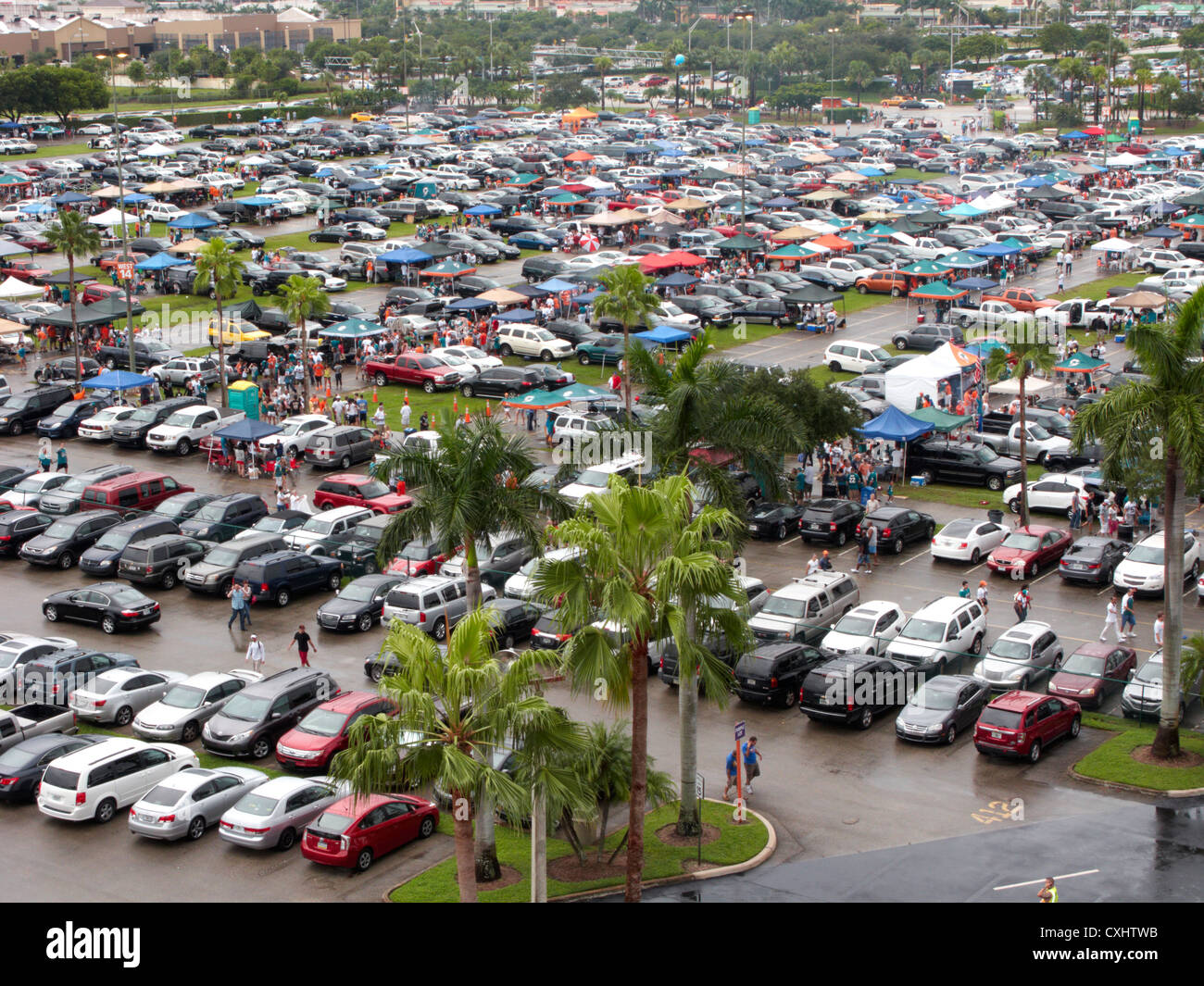 car park with tailgate parties at sun life stadium miami florida usa Stock Photo