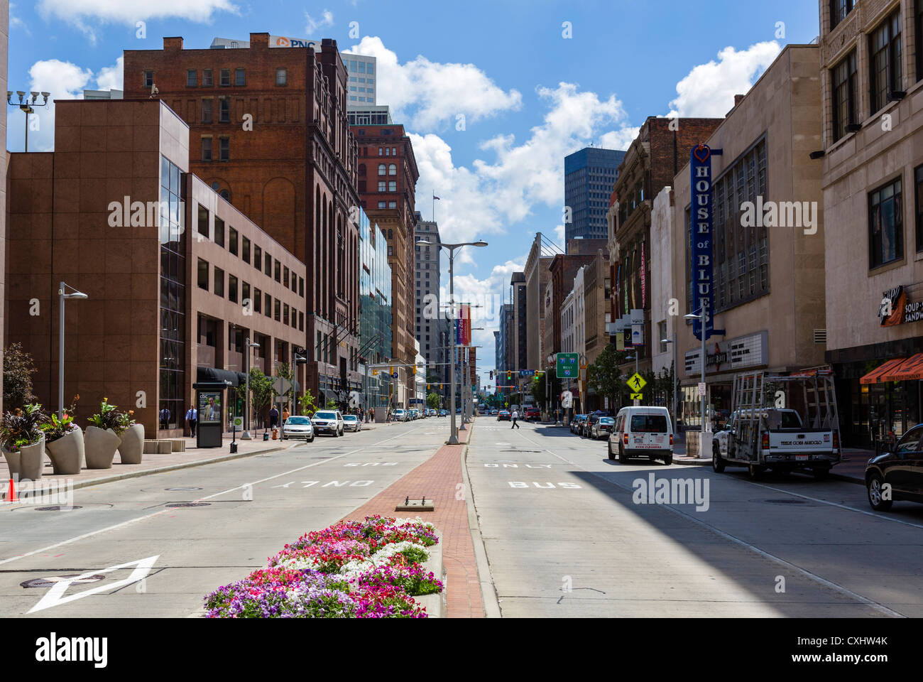 Euclid Avenue in downtown Cleveland, Ohio, USA Stock Photo