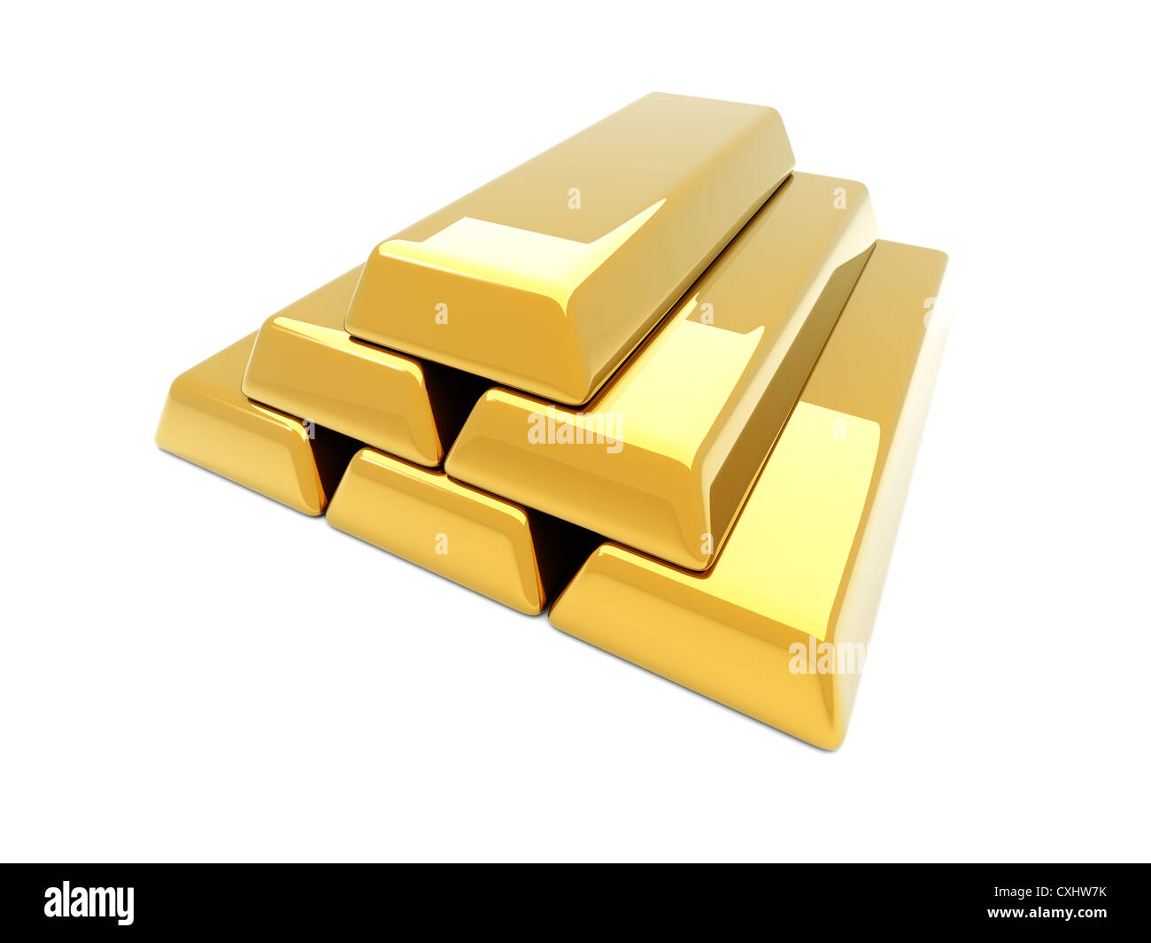 Gold bars stack pile Cut Out Stock Images & Pictures - Alamy