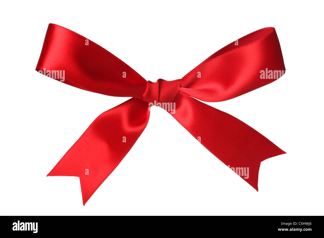 Red bow isolated on white Stock Photo