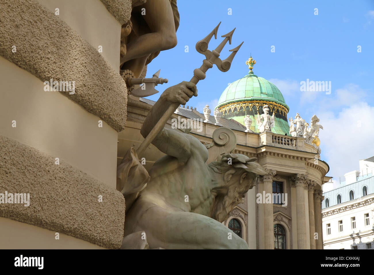 The Michaelertrakt of the Hofburg in Vienna, Austria. View from the Michaelerplatz. Stock Photo