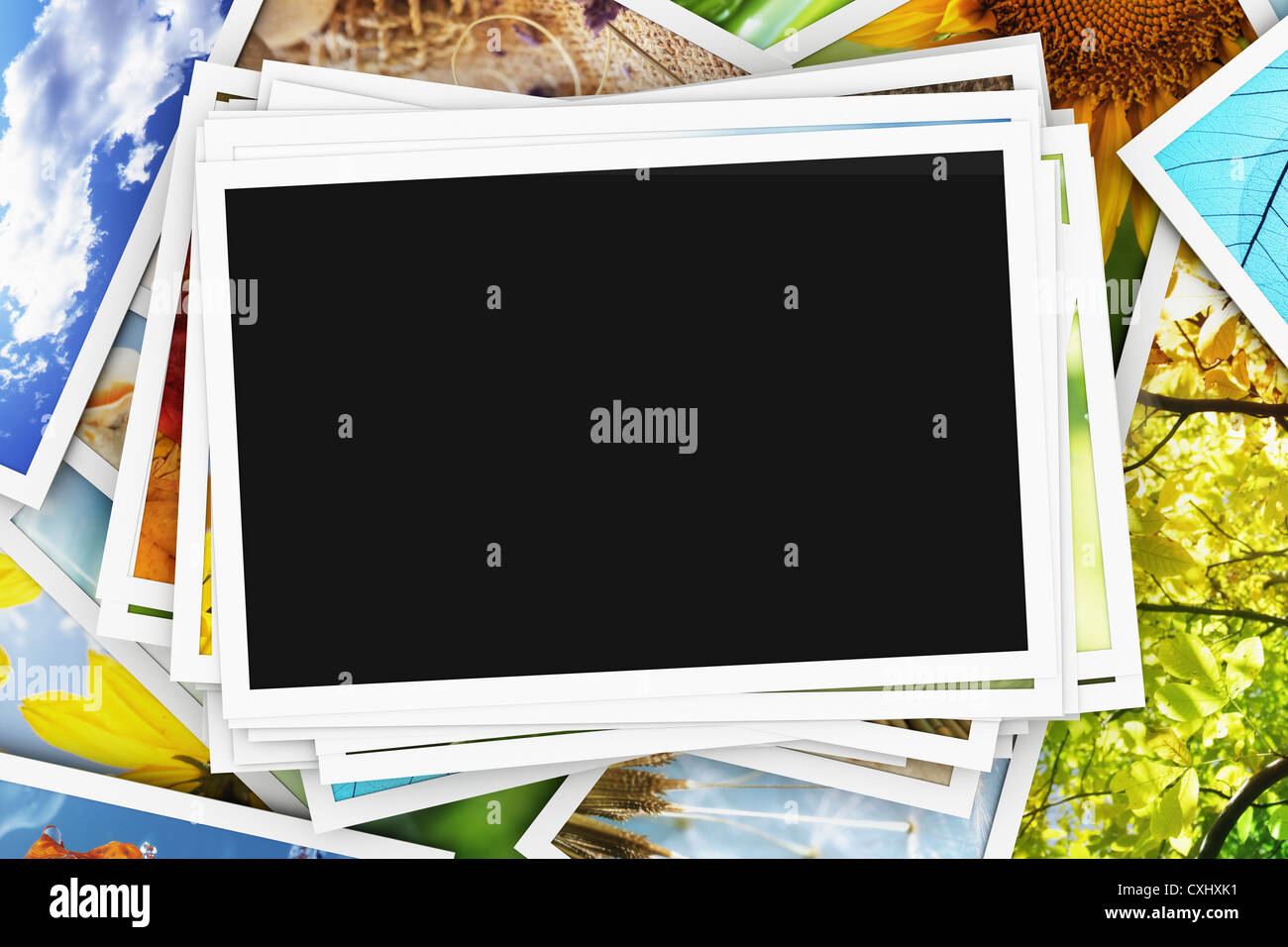 Collection of photos with an empty photo Stock Photo - Alamy