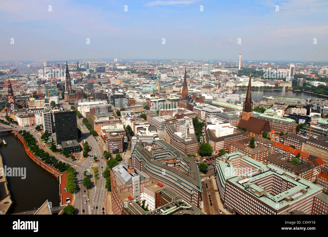 Ngermany View Aerial view of the city of Hamburg in Germany Stock Photo - Alamy
