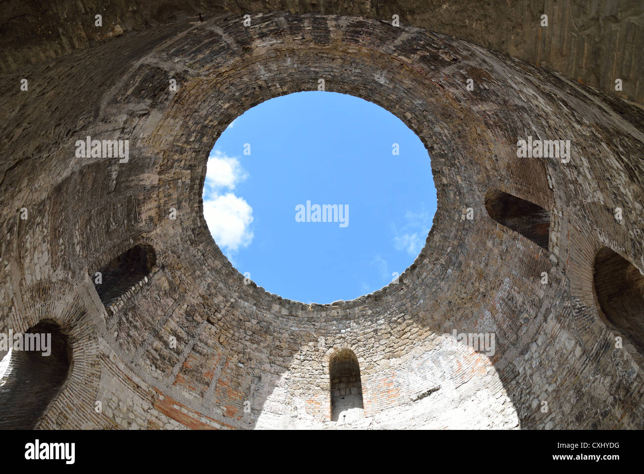 The circular Vestibule of Diocletian's Palace, Old Town, Split, Split-Dalmatia County, Croatia Stock Photo