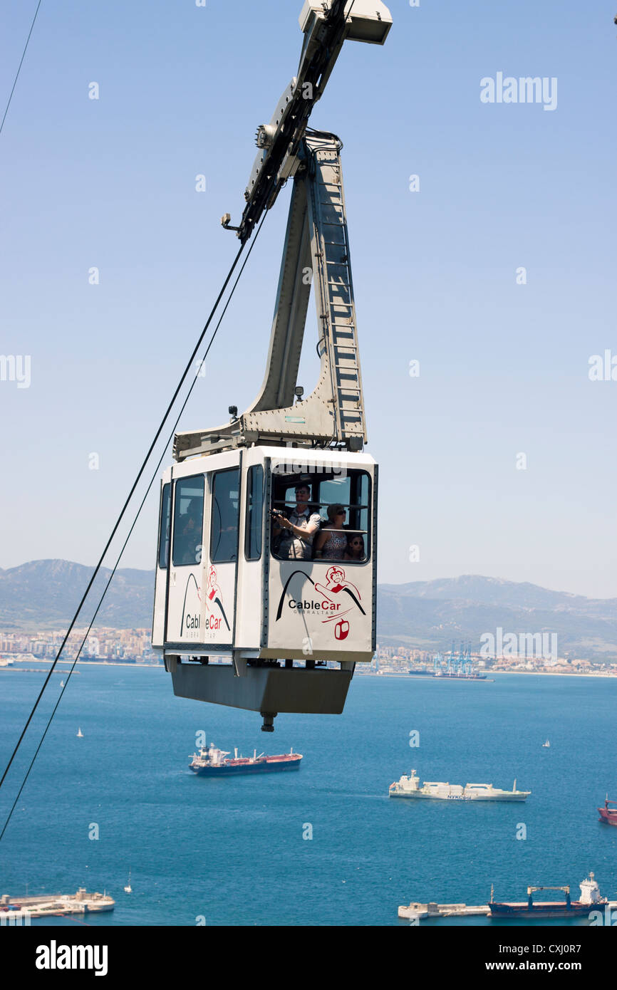 Photo of cable car on the Rock of Gibraltar. Stock Photo