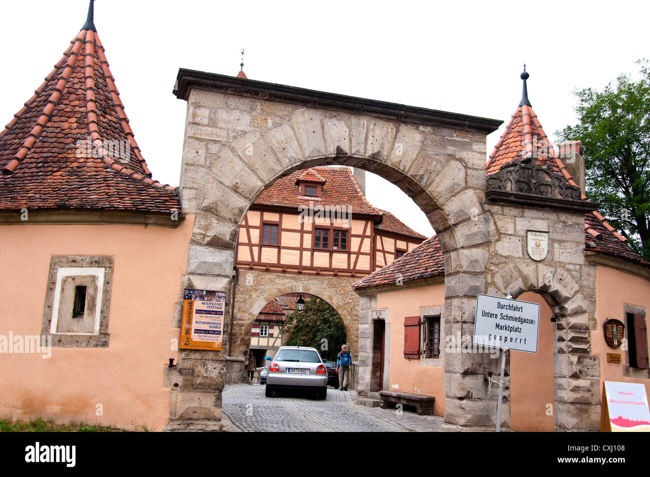 Rothenburg Ob Der Tauber Medieval Town In Bavaria Germany Stock Photo 