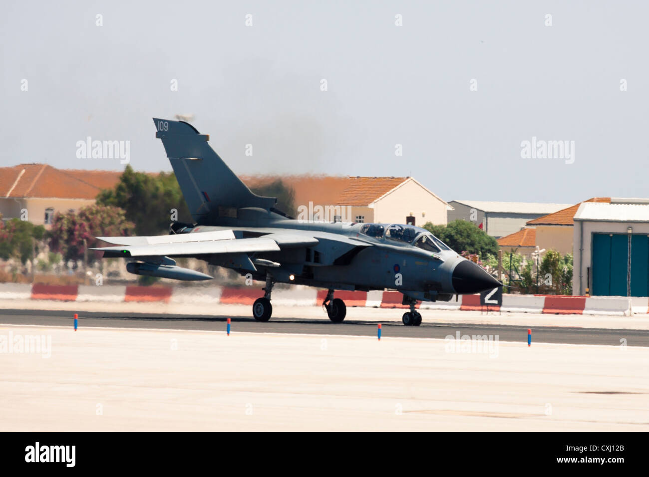 Tornado Aircraft ZD848 at RAF Gibraltar Airport. 11 July 2012, Gibraltar, UK. Stock Photo