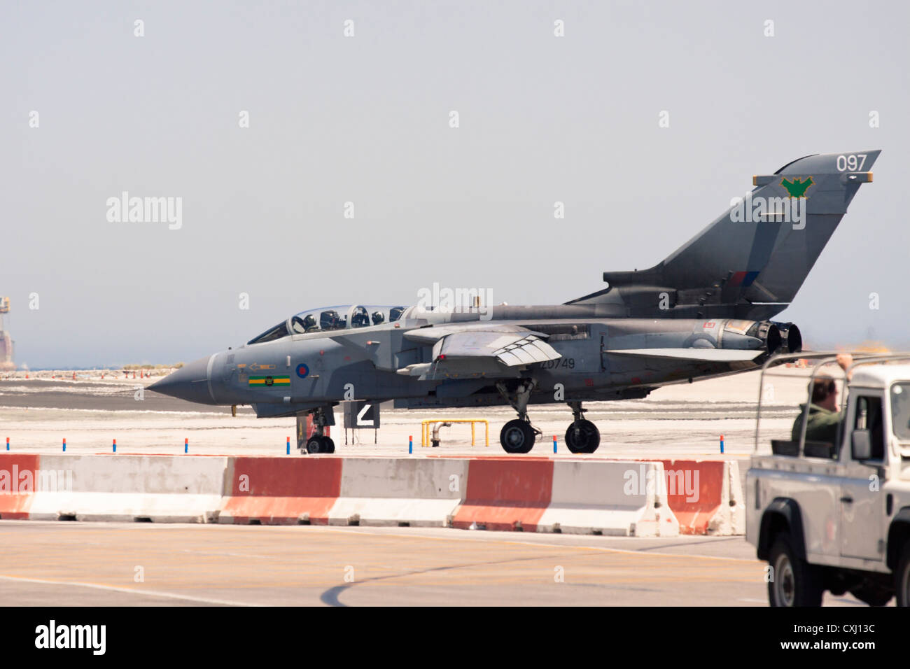 Tornado Aircraft ZD749 at RAF Gibraltar Airport. 11 July 2012, Gibraltar, UK. Stock Photo