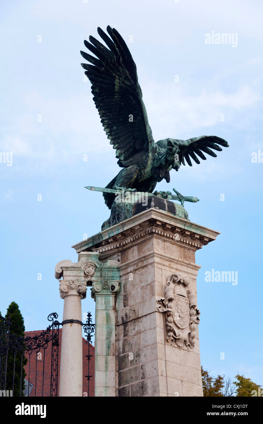 Eagle Statue, Buda’s Castle District, Budapest, Hungary Stock Photo