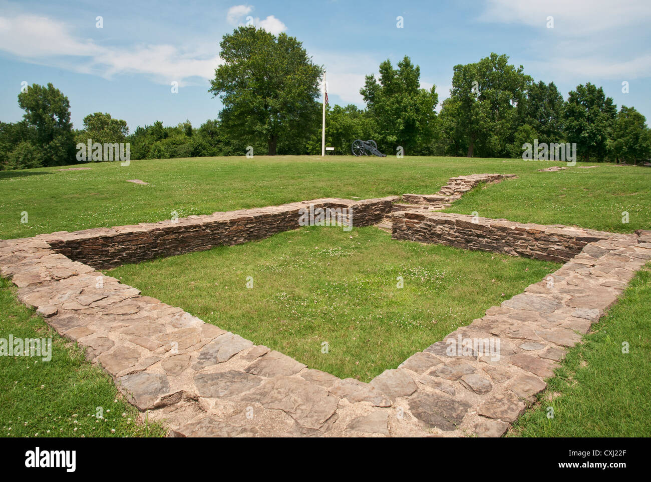Arkansas, Fort Smith National Historic Site, foundation ruin. Stock Photo