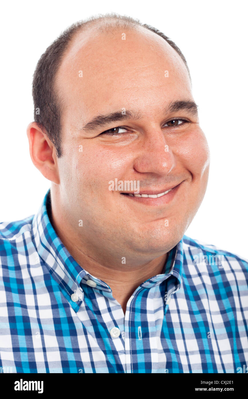 Close up of smiling man, isolated on white background. Stock Photo
