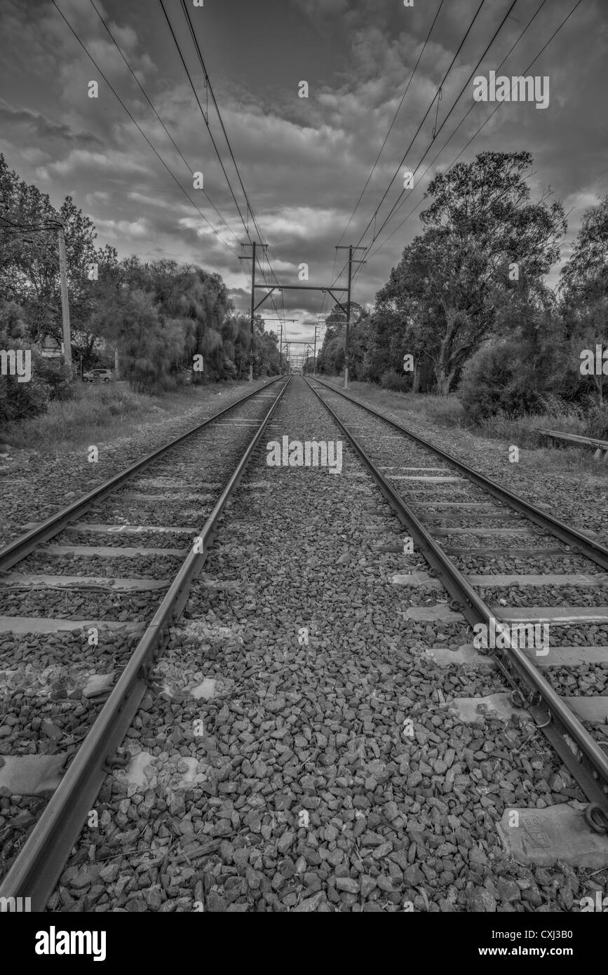 Railway line melbourne Stock Photo Alamy