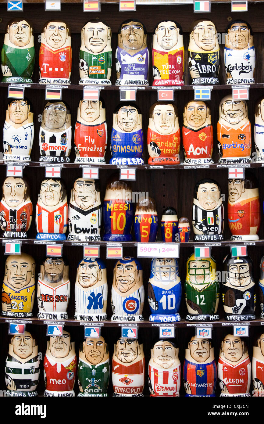 Shop selling Russian dolls in Prague Stock Photo