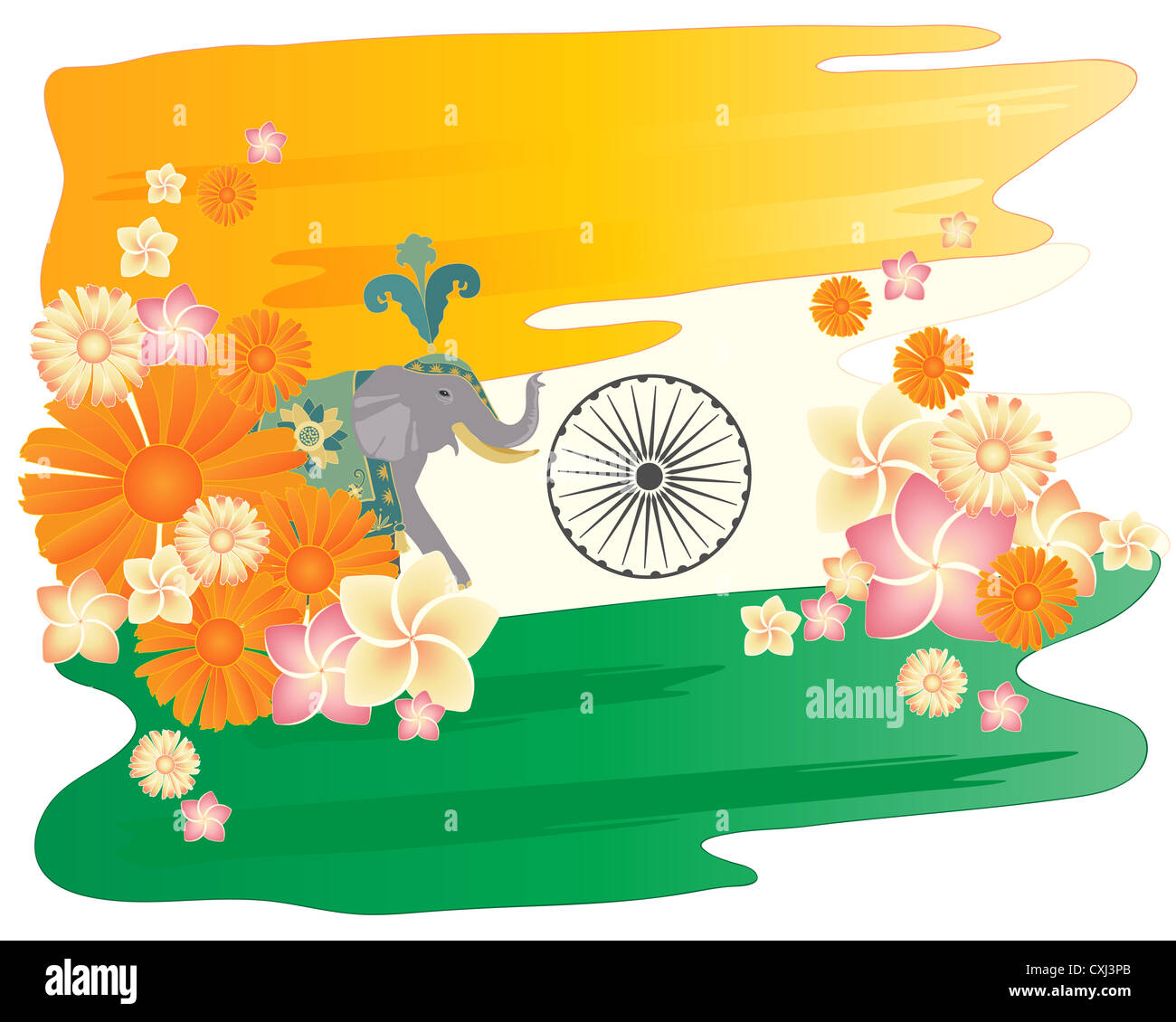 Illustration stylized indian flag beautiful hi-res stock ...