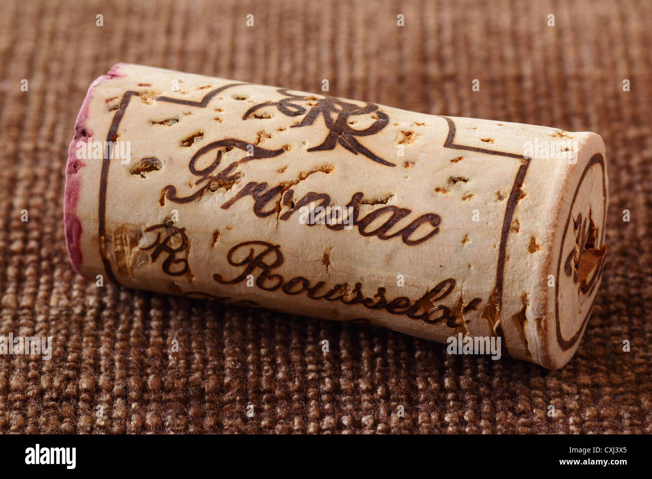 Apellation Fronsac Bordeaux wine cork stopper Stock Photo