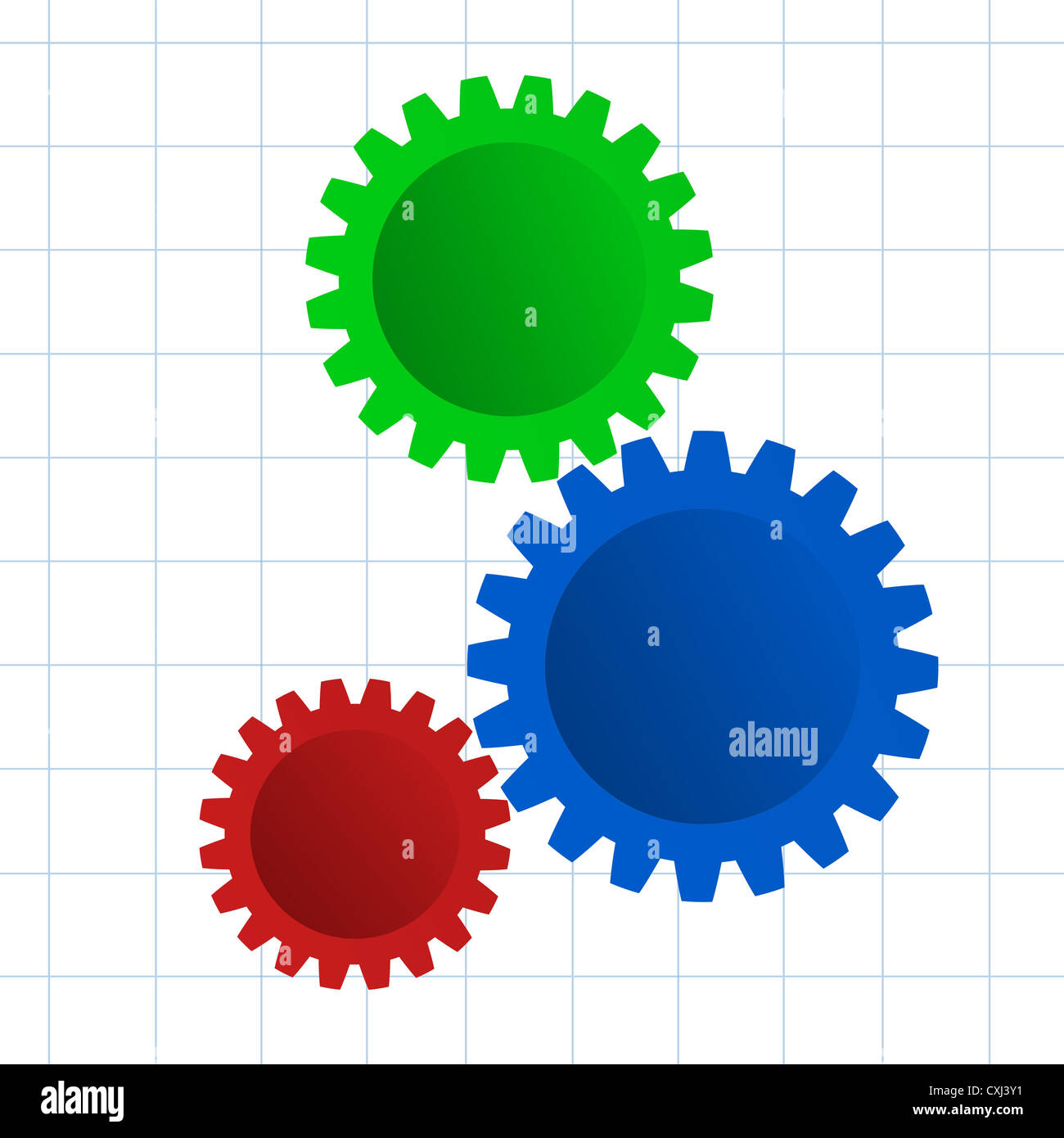 An illustration of gears on engineering graph paper Stock Photo - Alamy