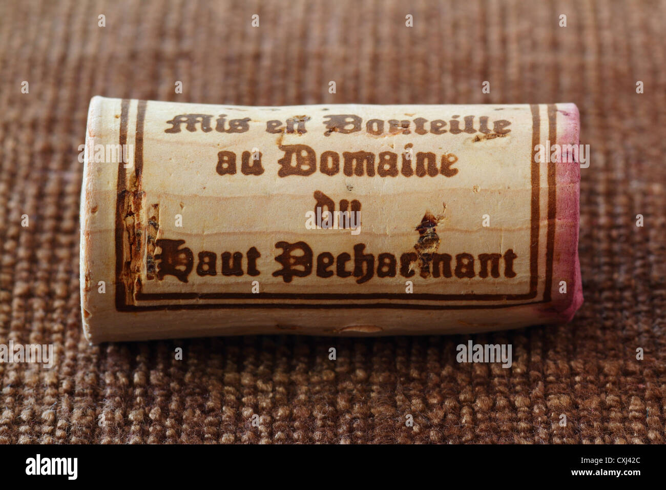 Apellation Pecharmant dry red wine cork stopper Stock Photo