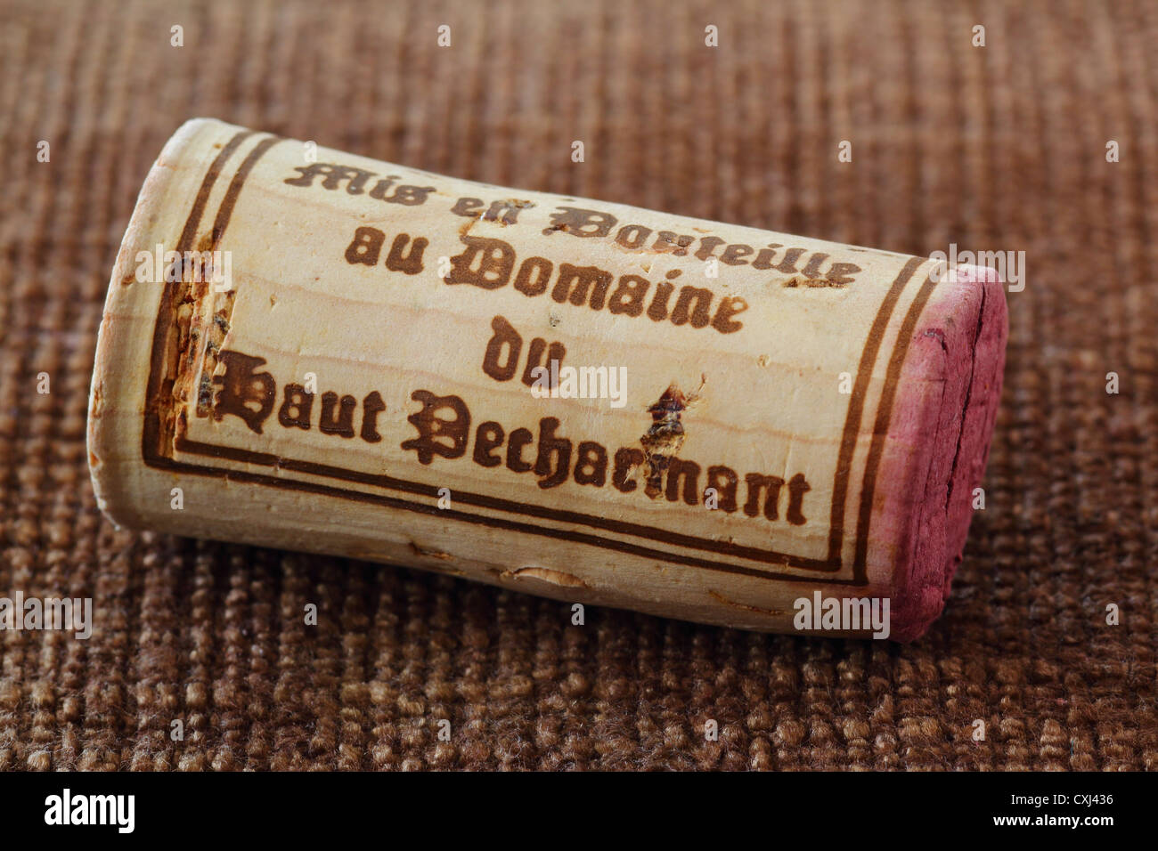 Apellation Pecharmant dry red wine cork stopper Stock Photo