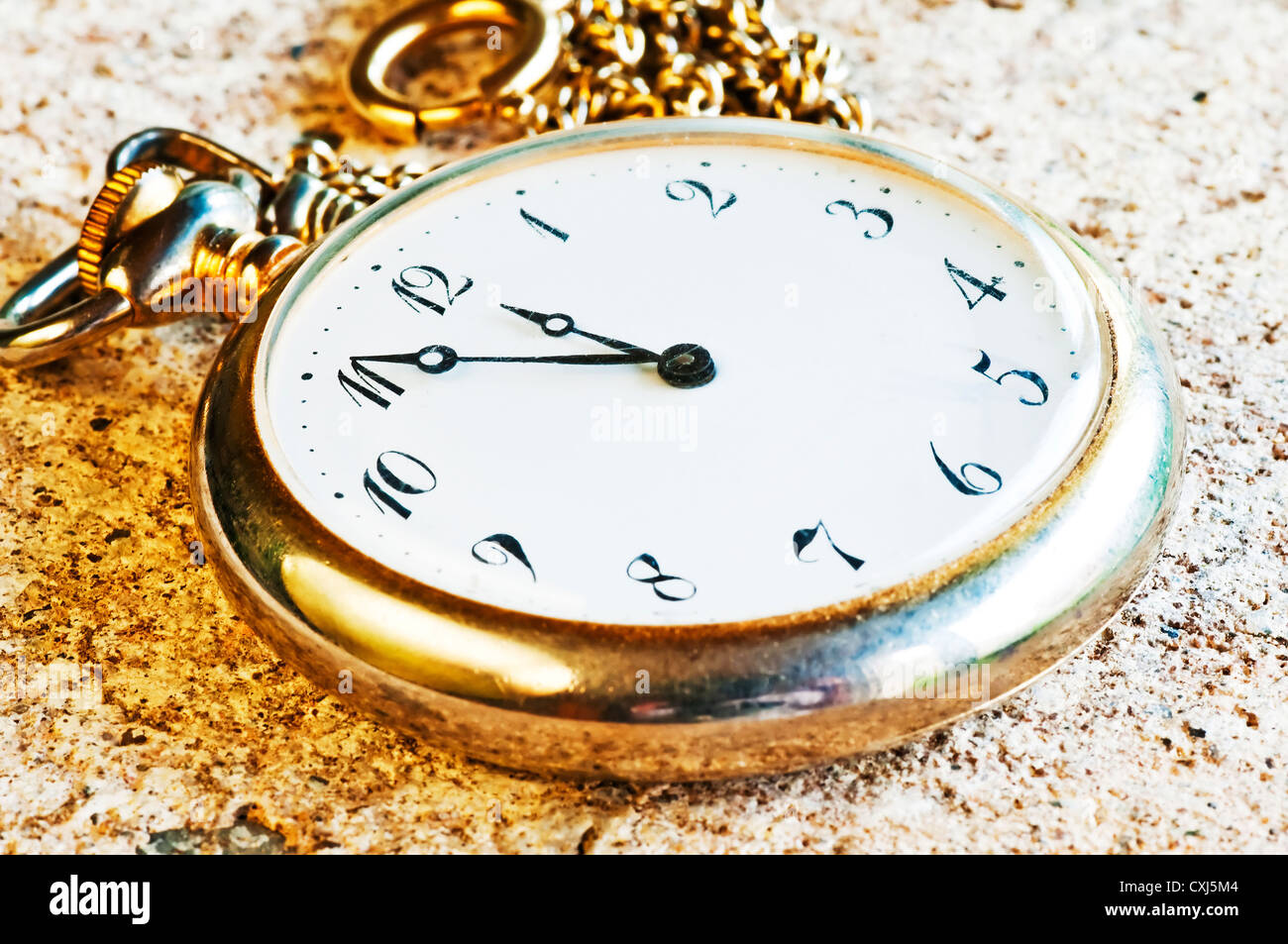 pocket watch with 5 to 12 o´clock Stock Photo