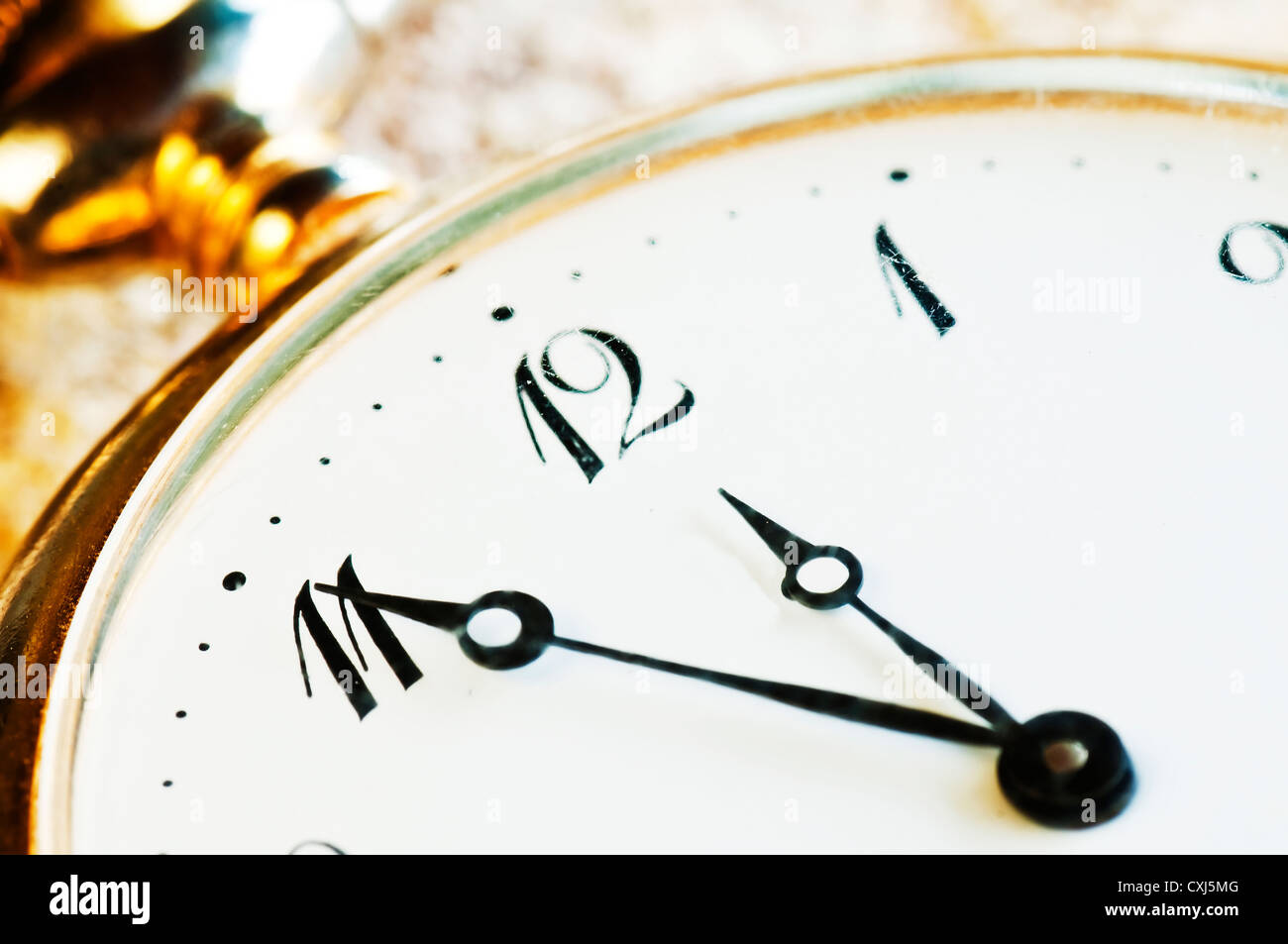 pocket watch with 5 to 12 o´clock Stock Photo