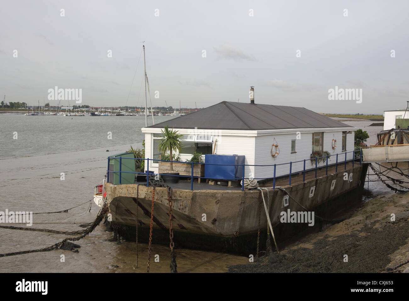 houseboats at burnham on crouch in essex Stock Photo Alamy