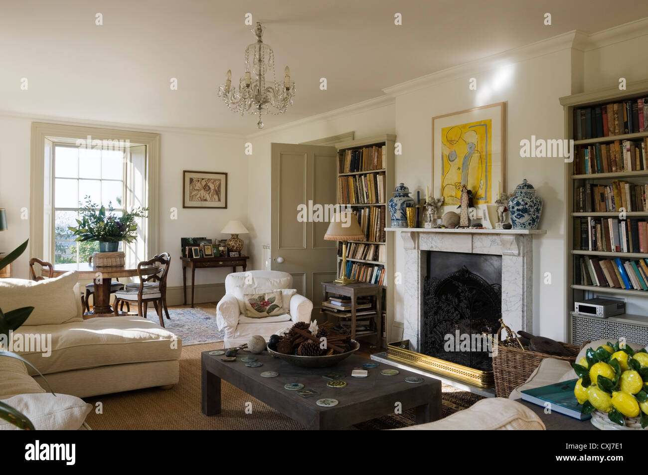 19th century coastal house renovation with contemporary interior Stock