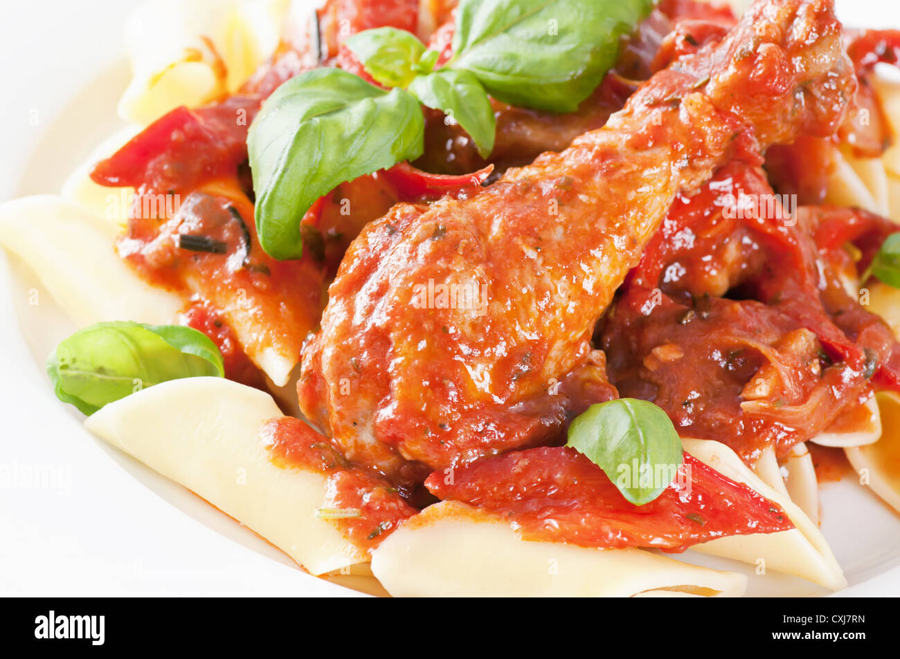 Cacciatore with Pasta Stock Photo