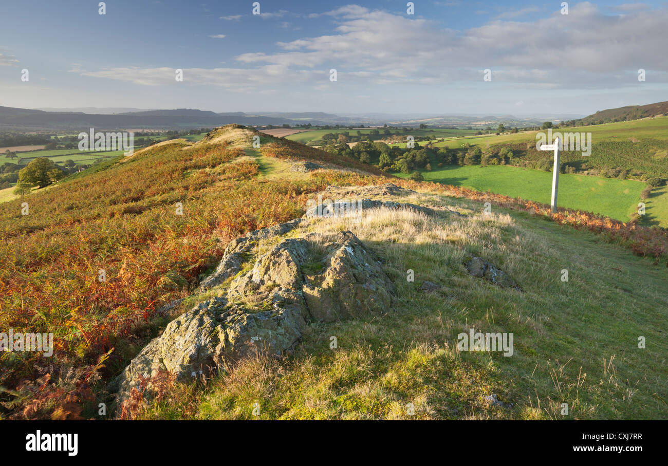 Sunrise on Hope Bowdler Hill in Shropshire, England Stock Photo Alamy