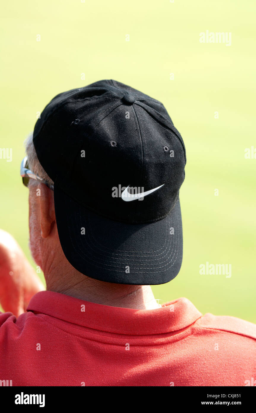 Nike baseball cap worn back to front Stock Photo - Alamy