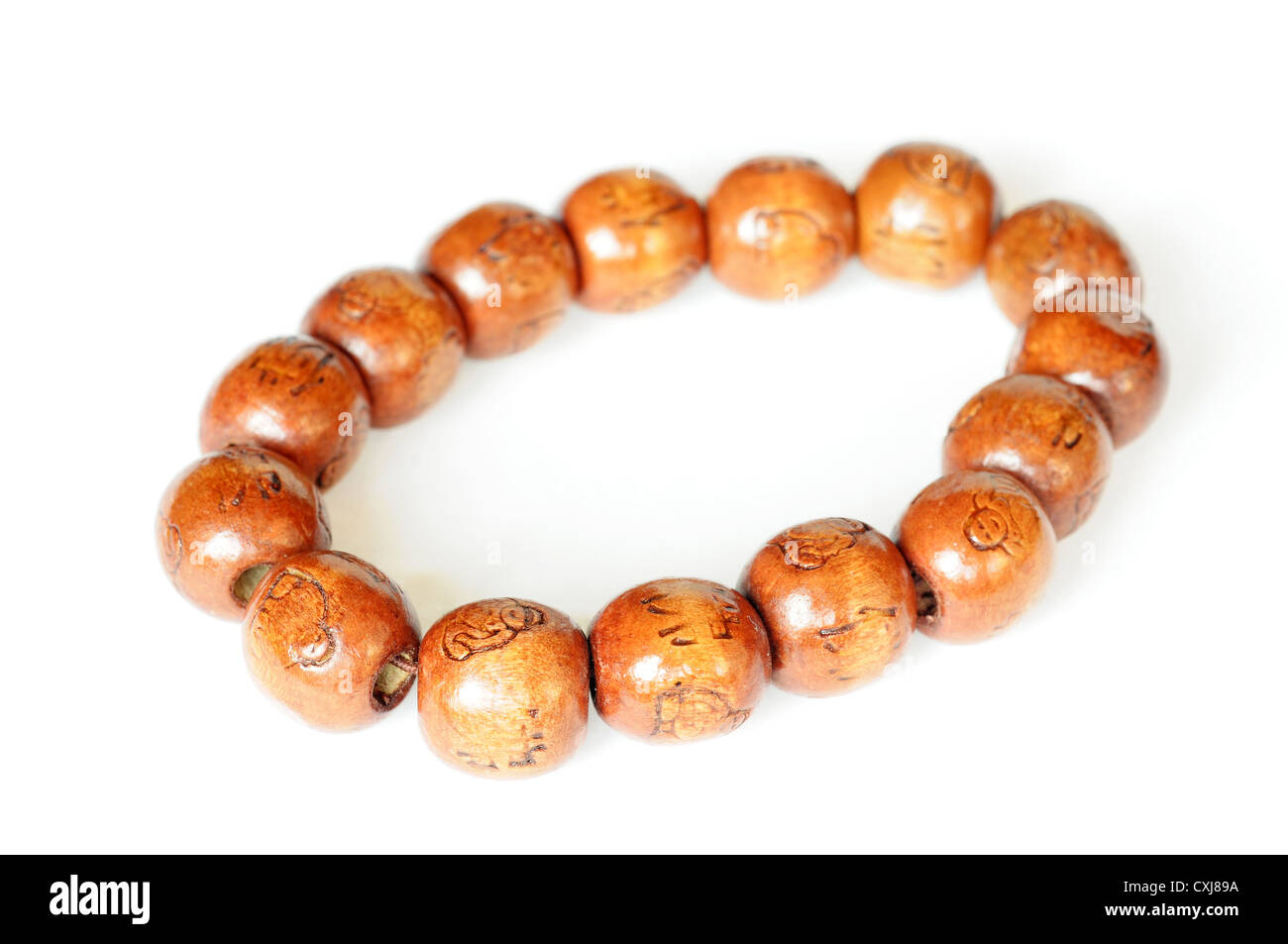 Buddhist prayer beads on a white background Stock Photo Alamy