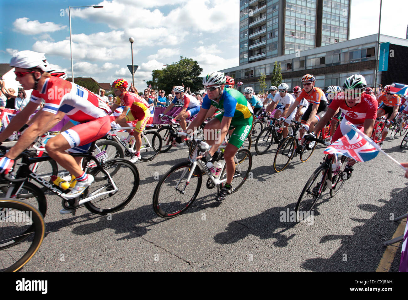 2012 London Olympics men's cycling road race Stock Photo