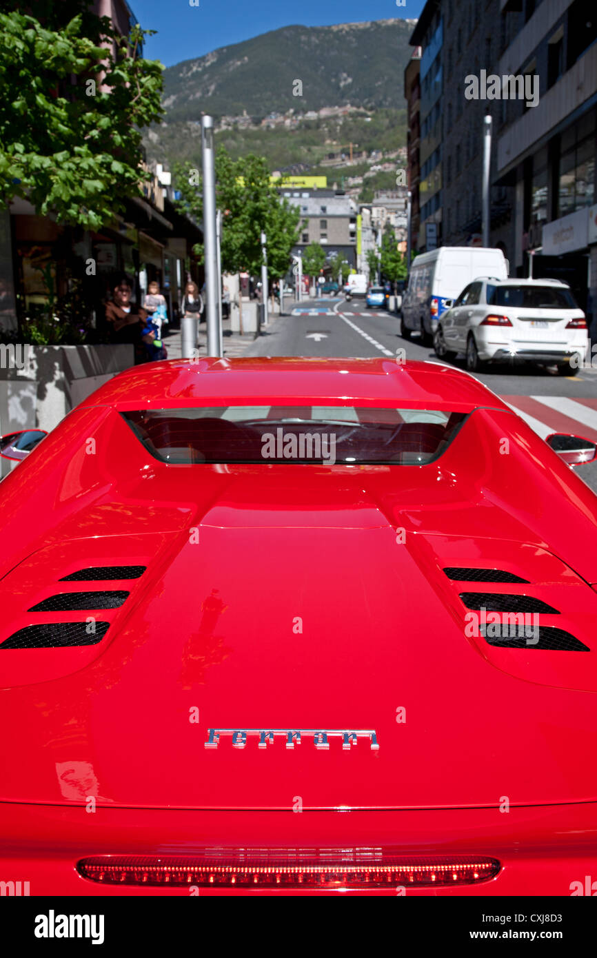 Ferrari car. Andorra la Vella. Andorra Stock Photo