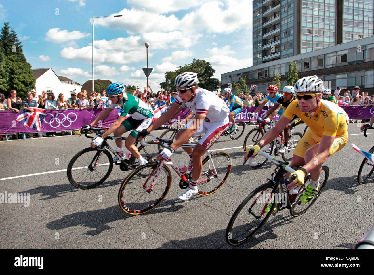 2012 London Olympics men's cycling road race Stock Photo
