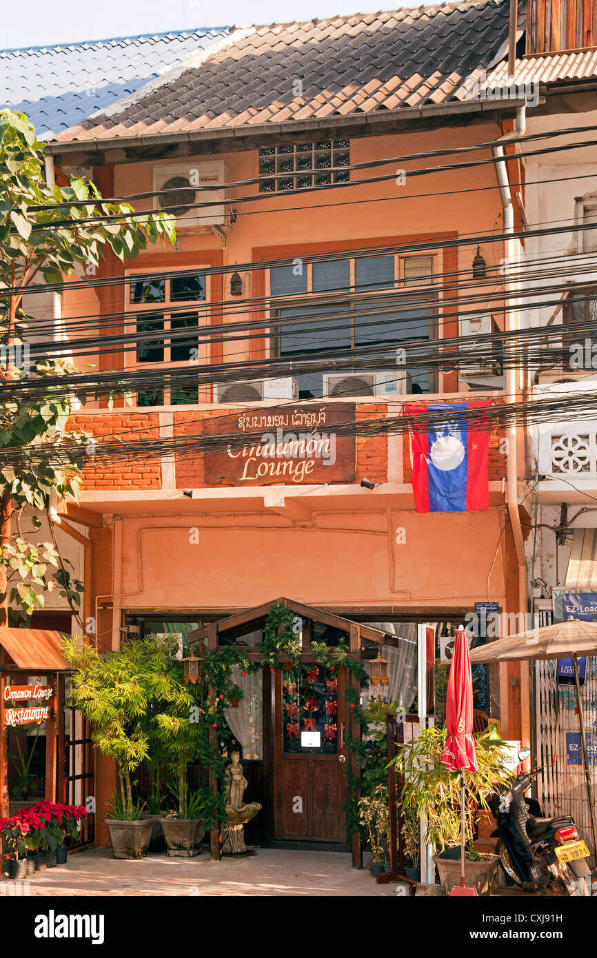 Restaurant, Vientiane, Laos Stock Photo Alamy