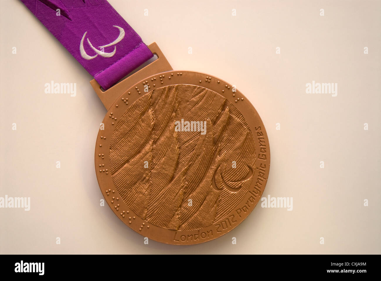 Bronze medal won at London 2012 Paralympic Games by Olivia Breen. Stock Photo