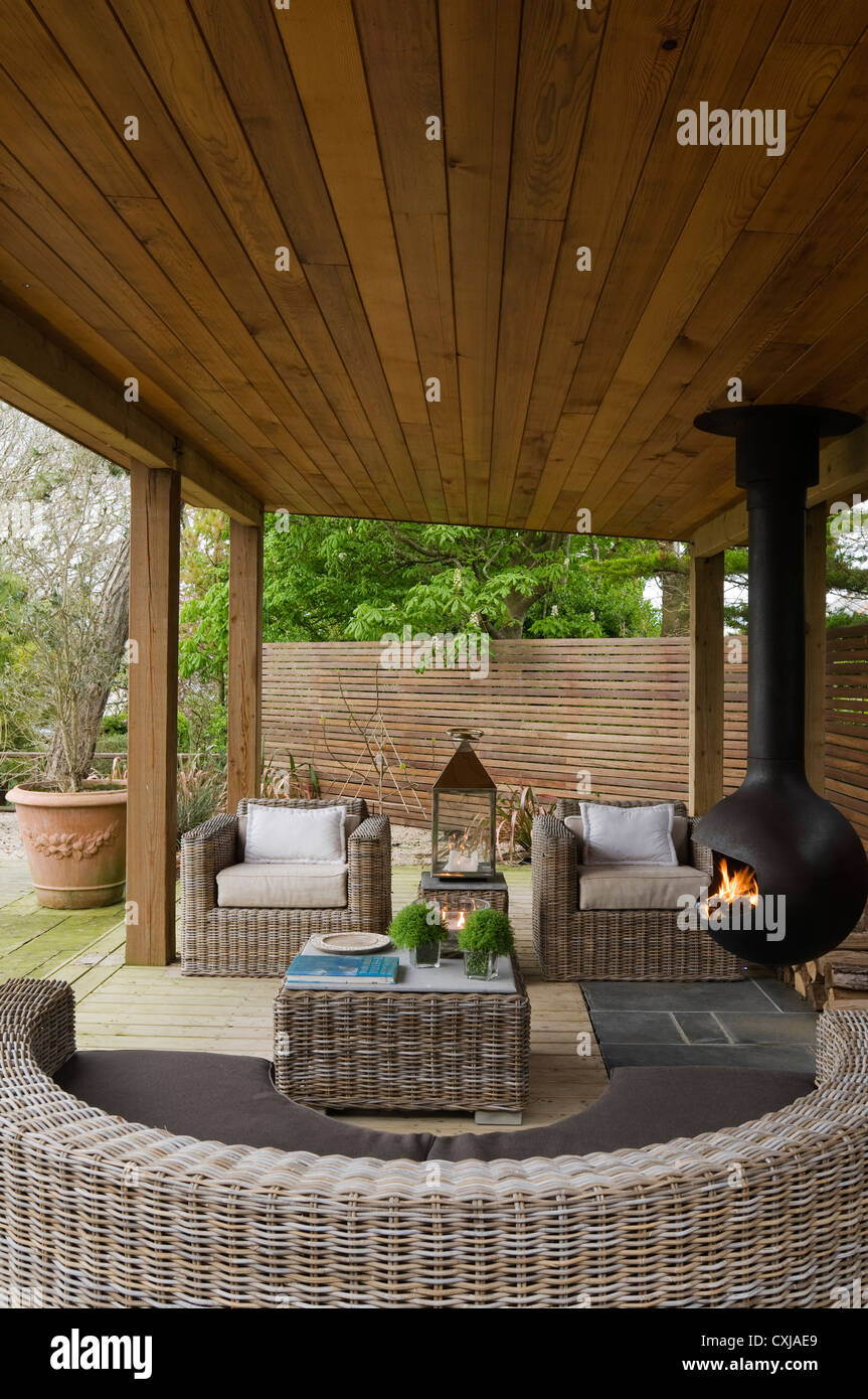 19th century coastal house renovation with contemporary interior Stock Photo