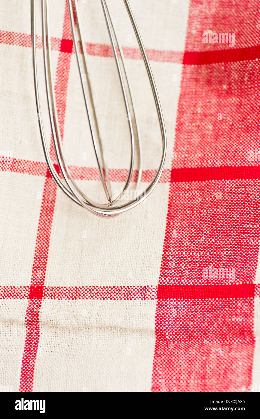 Closeup of kitchen tool (stainless whisk) Stock Photo