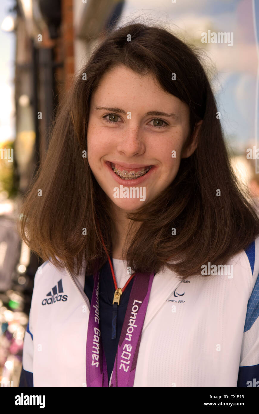 Olivia Breen, Bronze Paralympic medal winner at London 2012 Olympic games. Stock Photo